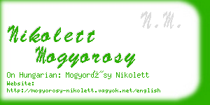 nikolett mogyorosy business card